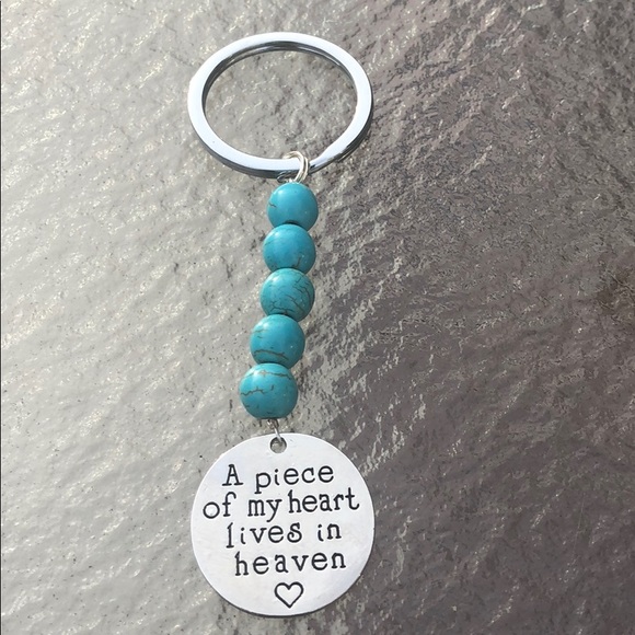 Keychain Memorial turquoise and silver for loss - Picture 2 of 3